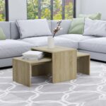 Ensemble de tables basses Chêne sonoma bois d’ingénierie
