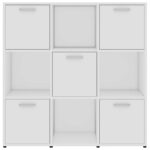 Bibliothèque Blanc 90x30x90 cm Bois d’ingénierie – Image 4