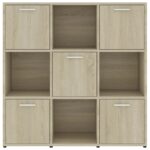 Bibliothèque Chêne sonoma 90x30x90 cm Bois d’ingénierie – Image 4