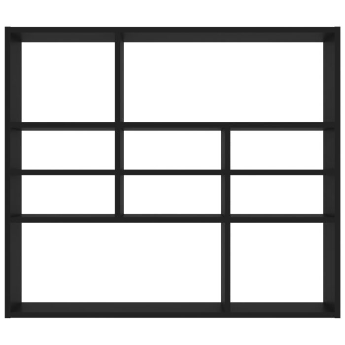 Étagère murale Noir 90x16x78 cm Bois d’ingénierie – Image 2