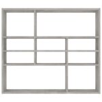 Étagère murale Gris béton 90x16x78 cm Bois d’ingénierie – Image 2