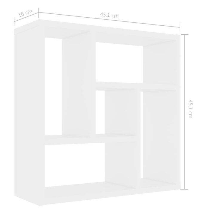 Étagère murale Blanc 45,1x16x45,1 cm Bois d’ingénierie – Image 4