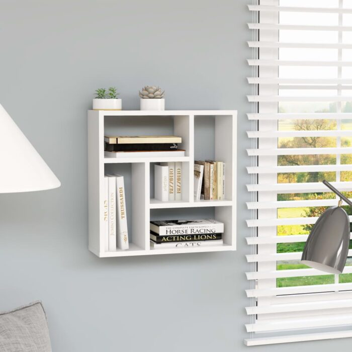 Étagère murale Blanc 45,1x16x45,1 cm Bois d’ingénierie – Image 1