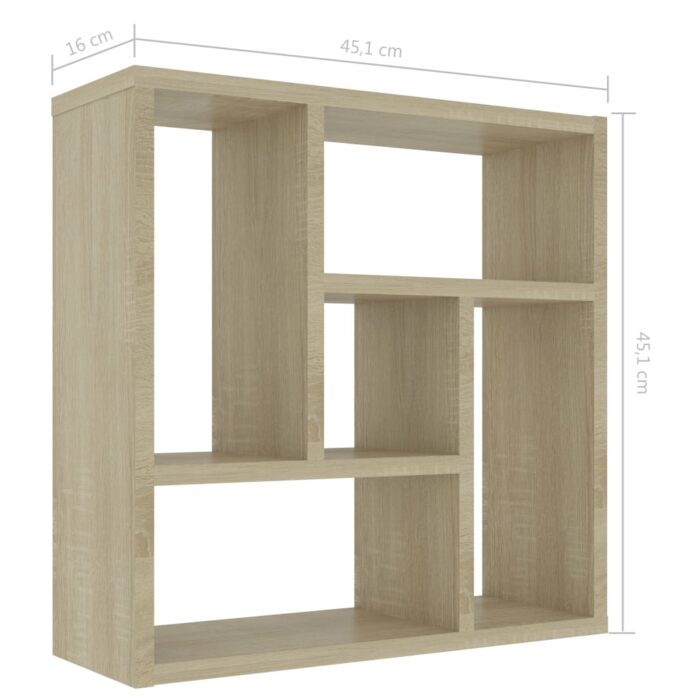 Étagère murale Chêne sonoma 45,1x16x45,1 cm Bois d’ingénierie – Image 4