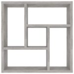 Étagère murale Gris béton 45,1x16x45,1 cm Bois d’ingénierie – Image 2