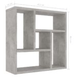 Étagère murale Gris béton 45,1x16x45,1 cm Bois d’ingénierie – Image 4