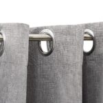 Rideaux occultants Aspect lin avec œillets 2 pcs Gris 140x225cm – Image 2