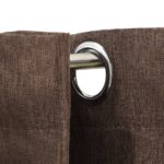 Rideaux occultants Aspect lin avec œillets 2pcs Taupe 140x175cm – Image 2