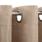Rideaux occultants aspect lin avec œillets 2pcs beige 140x245cm – Image 2