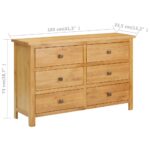 Commode 105x33,5x73 cm Bois de chêne massif – Image 6
