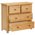 Commode 80x35x75 cm Bois de chêne massif – Image 2