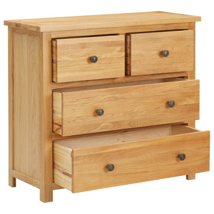 Commode 80x35x75 cm Bois de chêne massif – Image 2