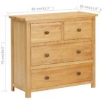 Commode 80x35x75 cm Bois de chêne massif – Image 5