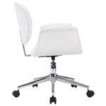 Chaise pivotante de bureau Blanc Similicuir – Image 2