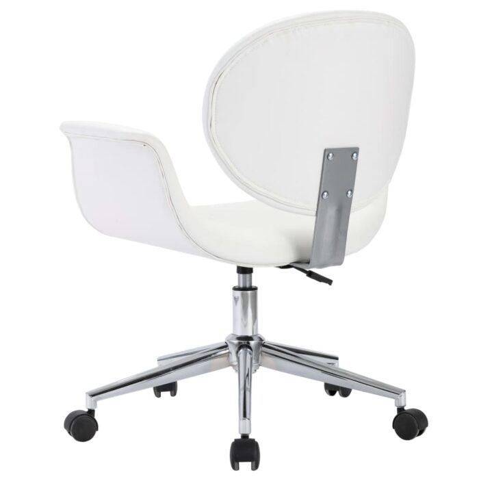 Chaise pivotante de bureau Blanc Similicuir – Image 3