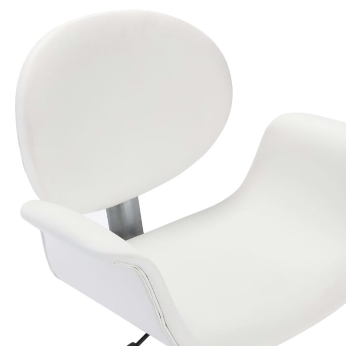 Chaise pivotante de bureau Blanc Similicuir – Image 5