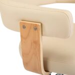 Chaise pivotante de bureau Crème Bois courbé et similicuir – Image 4