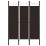 Cloison de séparation 3 panneaux Marron 120x180 cm