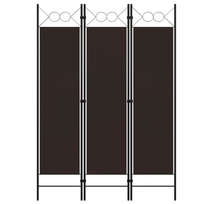 Cloison de séparation 3 panneaux Marron 120x180 cm – Image 1
