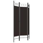 Cloison de séparation 3 panneaux Marron 120x180 cm – Image 2