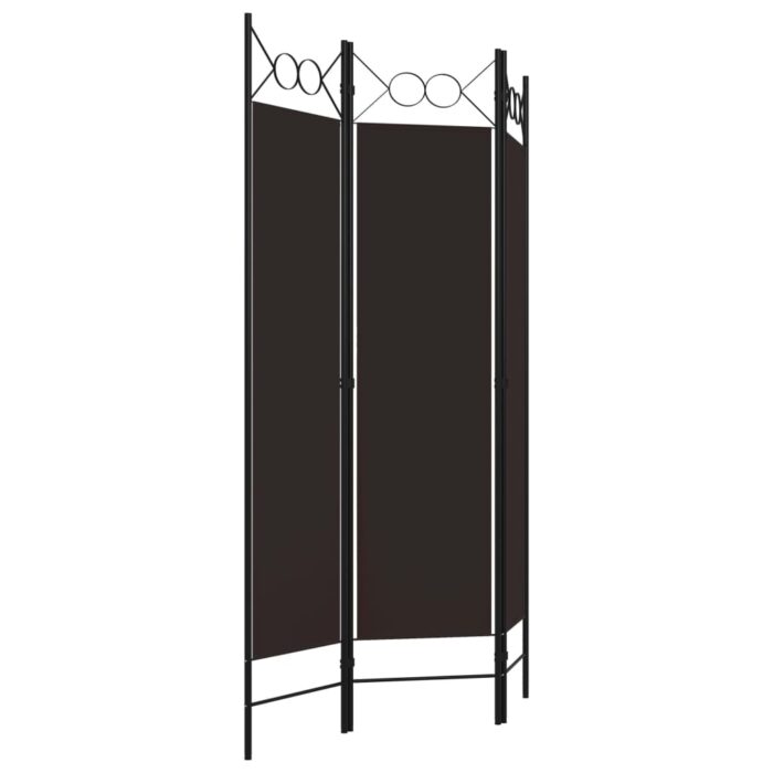 Cloison de séparation 3 panneaux Marron 120x180 cm – Image 2