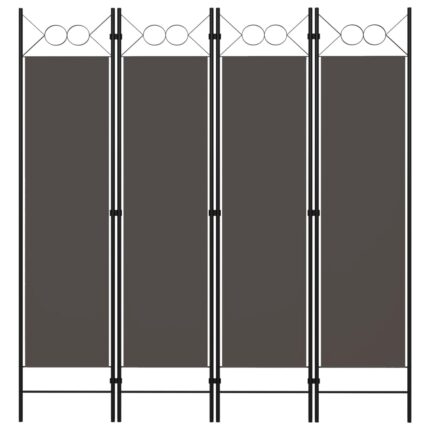 Cloison de séparation 4 panneaux Anthracite 160 x 180 cm