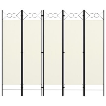 Cloison de séparation 5 panneaux Blanc 200x180 cm