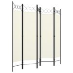 Cloison de séparation 5 panneaux Blanc 200x180 cm – Image 2