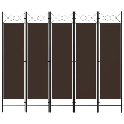 Cloison de séparation 5 panneaux Marron 200x180 cm