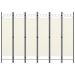 Cloison de séparation 6 panneaux Blanc 240x180 cm