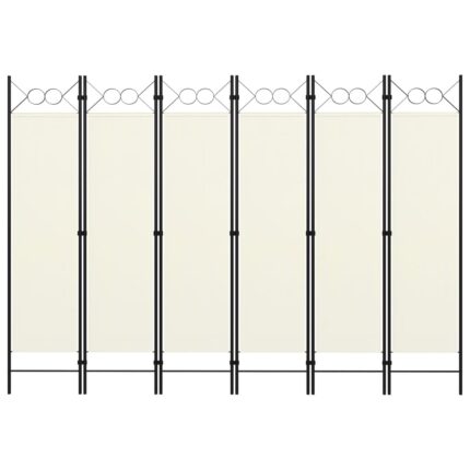 Cloison de séparation 6 panneaux Blanc 240x180 cm