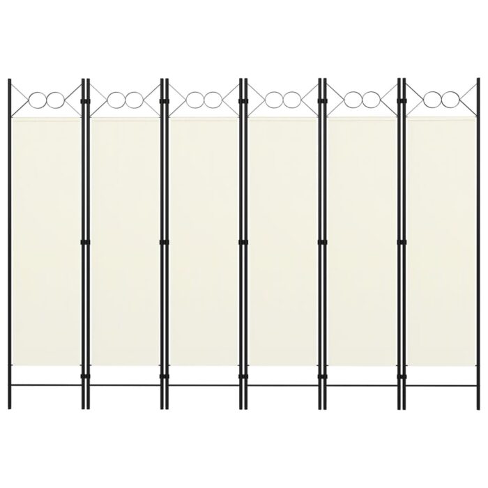 Cloison de séparation 6 panneaux Blanc 240x180 cm – Image 1