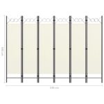 Cloison de séparation 6 panneaux Blanc 240x180 cm – Image 5