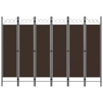 Cloison de séparation 6 panneaux Marron 240x180 cm