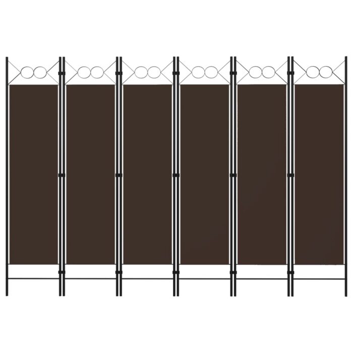 Cloison de séparation 6 panneaux Marron 240x180 cm – Image 1