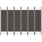 Cloison de séparation 6 panneaux Anthracite 240x180 cm