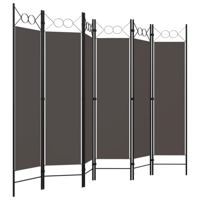 Cloison de séparation 6 panneaux Anthracite 240x180 cm – Image 2