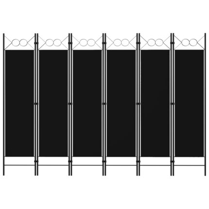 Cloison de séparation 6 panneaux Noir 240x180 cm