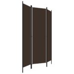 Cloison de séparation 3 panneaux Marron 150x180 cm – Image 2