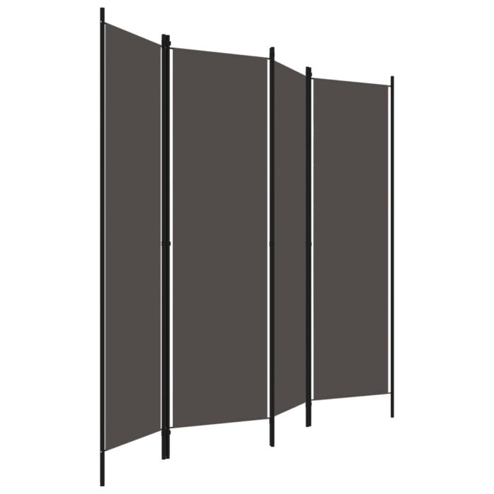 Cloison de séparation 4 panneaux Anthracite 200x180 cm – Image 2