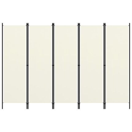 Cloison de séparation 5 panneaux Blanc 250x180 cm