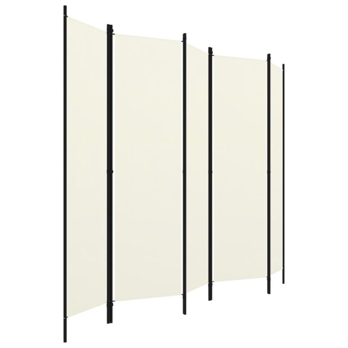 Cloison de séparation 5 panneaux Blanc 250x180 cm – Image 2
