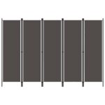 Cloison de séparation 5 panneaux Anthtracite 250x180 cm
