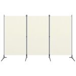 Cloison de séparation 3 panneaux Blanc 260x180 cm Tissu