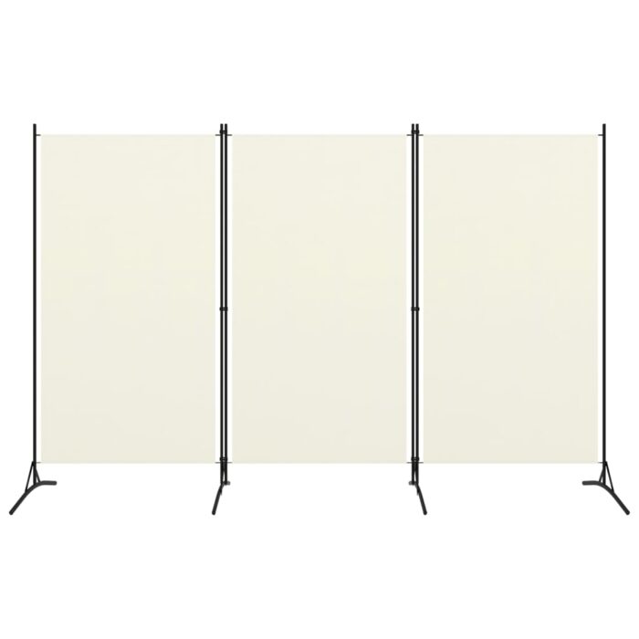 Cloison de séparation 3 panneaux Blanc 260x180 cm Tissu – Image 1