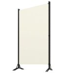 Cloison de séparation 3 panneaux Blanc 260x180 cm Tissu – Image 2