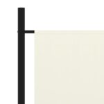 Cloison de séparation 3 panneaux Blanc 260x180 cm Tissu – Image 3