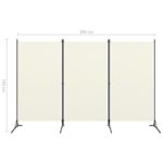 Cloison de séparation 3 panneaux Blanc 260x180 cm Tissu – Image 4