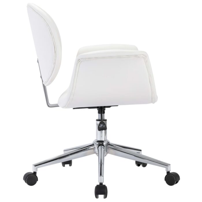 Chaises pivotantes à manger lot de 2 blanc similicuir – Image 2