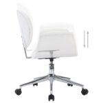 Chaises pivotantes à manger lot de 2 blanc similicuir – Image 4